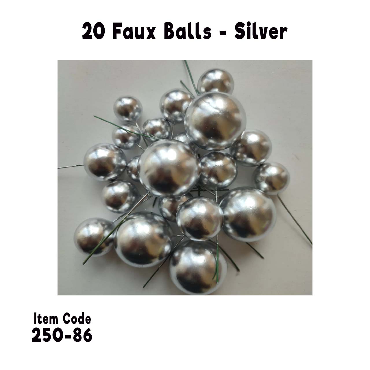 20 Faux Ball - Silver